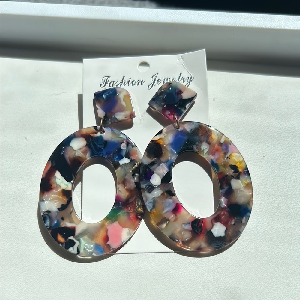 Multicolor Acrylic Statement Earrings